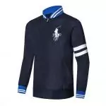 nouvelle collection ralph lauren veste sweat v collar 136688 bleu